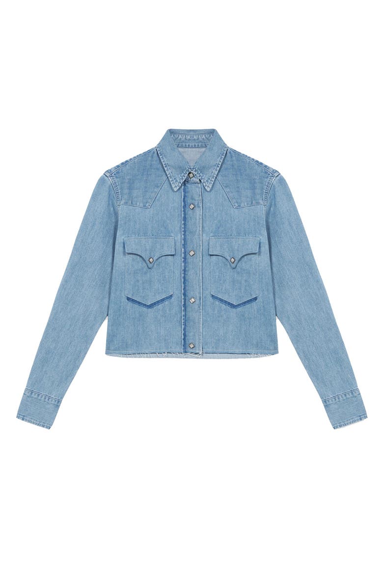 Caracas Bleach Wash Denim Shirt, Main, color, PALE BLUE