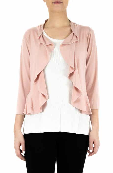 Nina Leonard Mesh Dot Bolero Cardigan