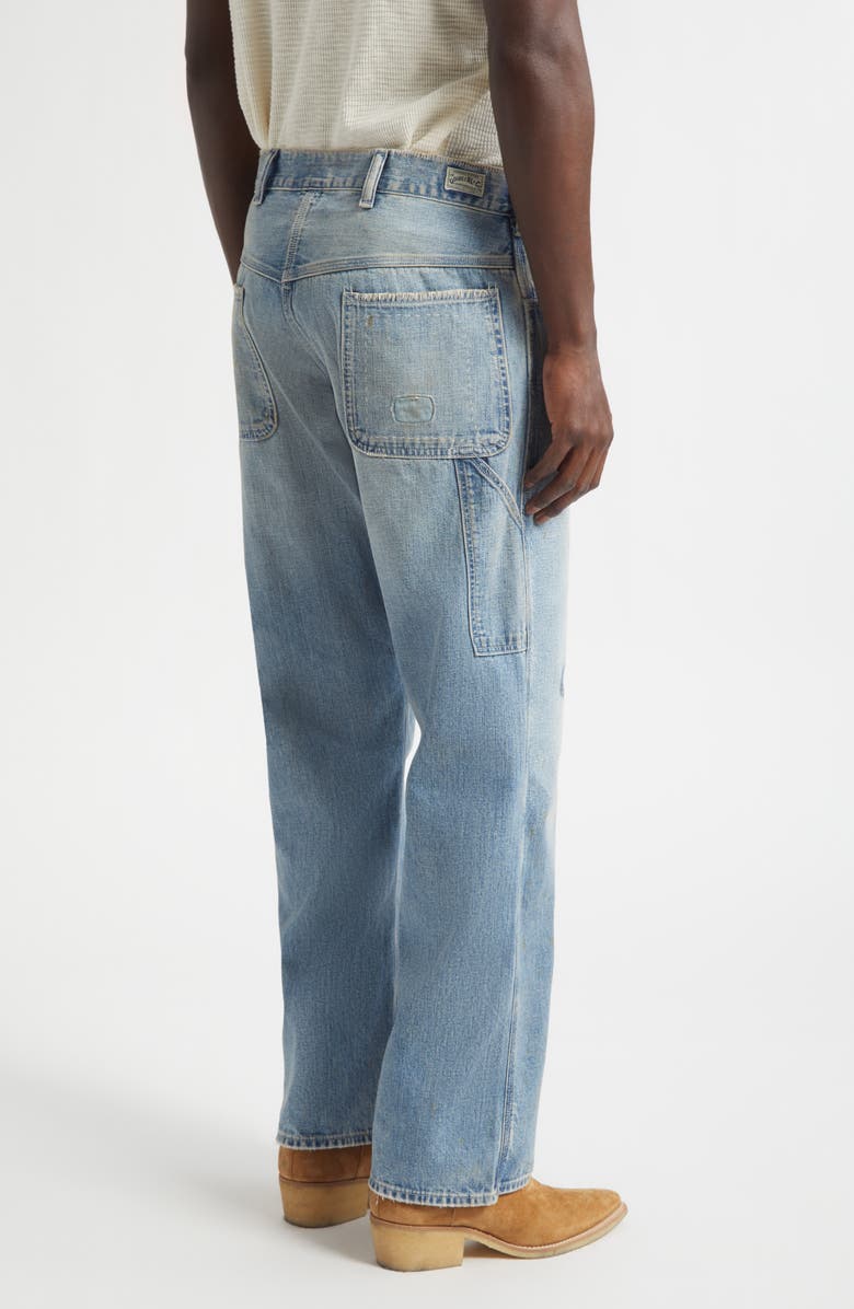 Double RL Relaxed Fit Repaired Carpenter Jeans, Alternate, color, Earlstone Wash
