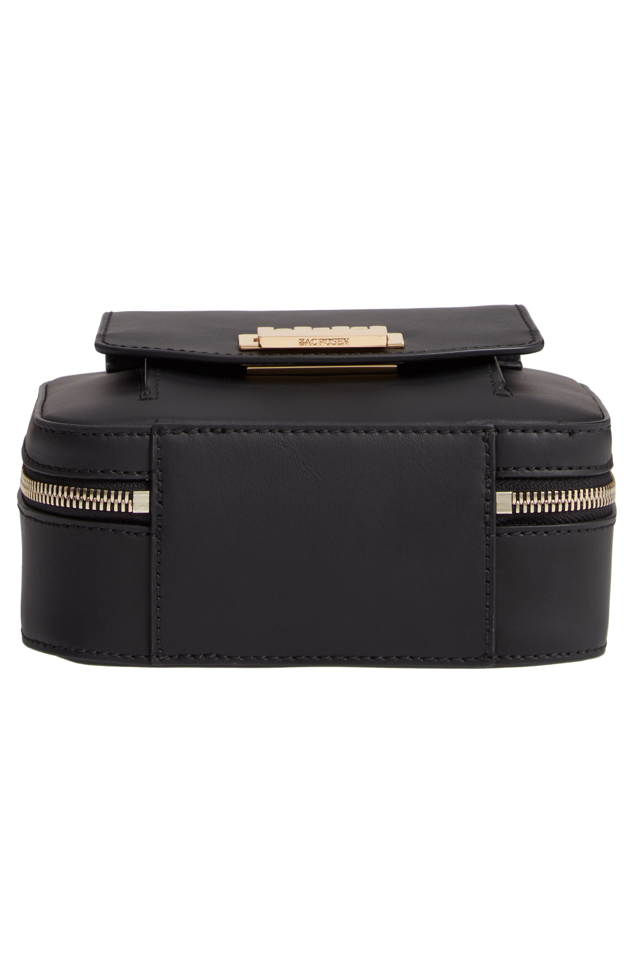 Earthette Small Box Leather Crossbody Bag, Alternate, color, BLACK
