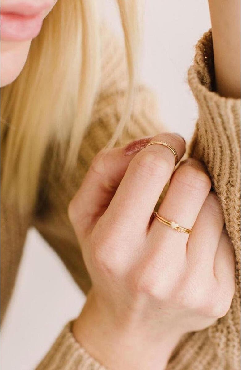 MADE BY MARY Heart Stacking Ring, Alternate, color, Gold Filled
