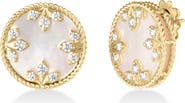 Roberto Coin Venetian Diamond & Mother-of-Pearl Medallion Stud Earrings