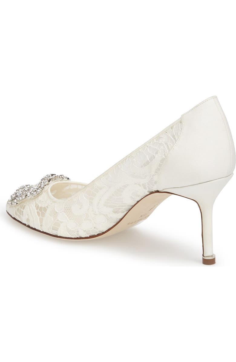 Manolo Blahnik 'Hangisi' Pointy Toe Lace Pump, Alternate, color,