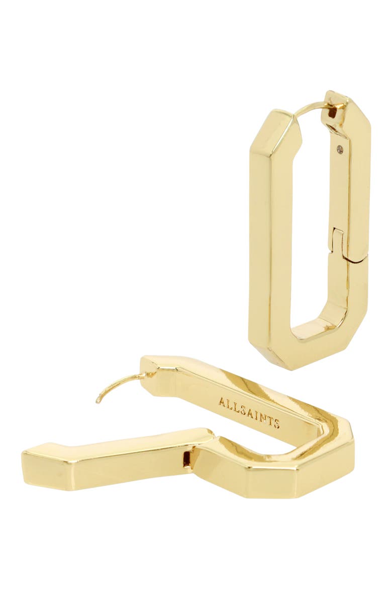 Hexagon Hoop Earrings, Alternate, color, GOLD