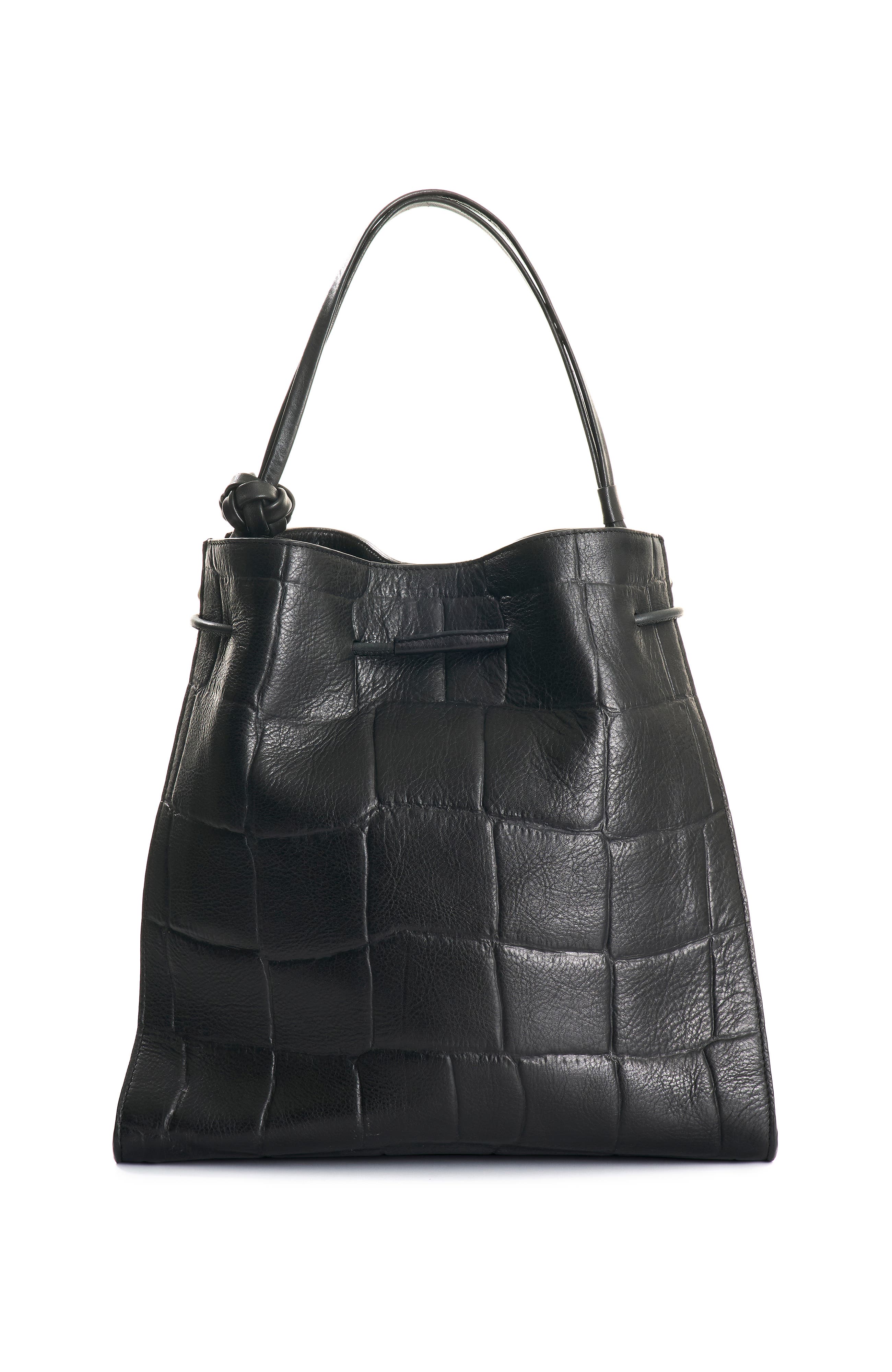 Velez Embossed Leather Tote Bag, Alternate, color, Black
