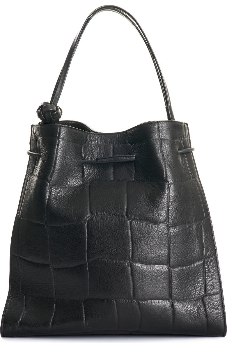 Velez Embossed Leather Tote Bag, Alternate, color, Black