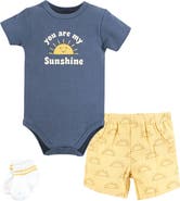 Hudson Baby Bodysuit, Short and Sock