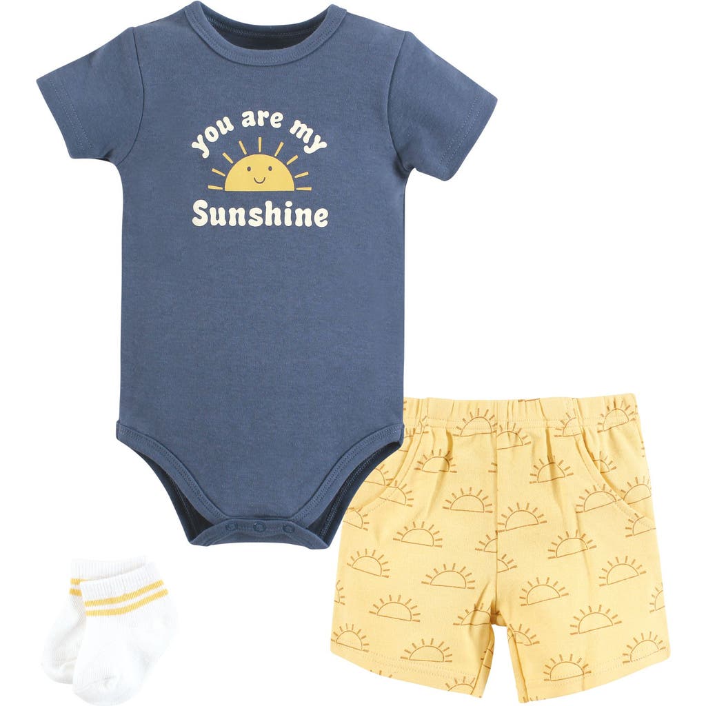 Hudson Baby Bodysuit, Short And Sock In Multi