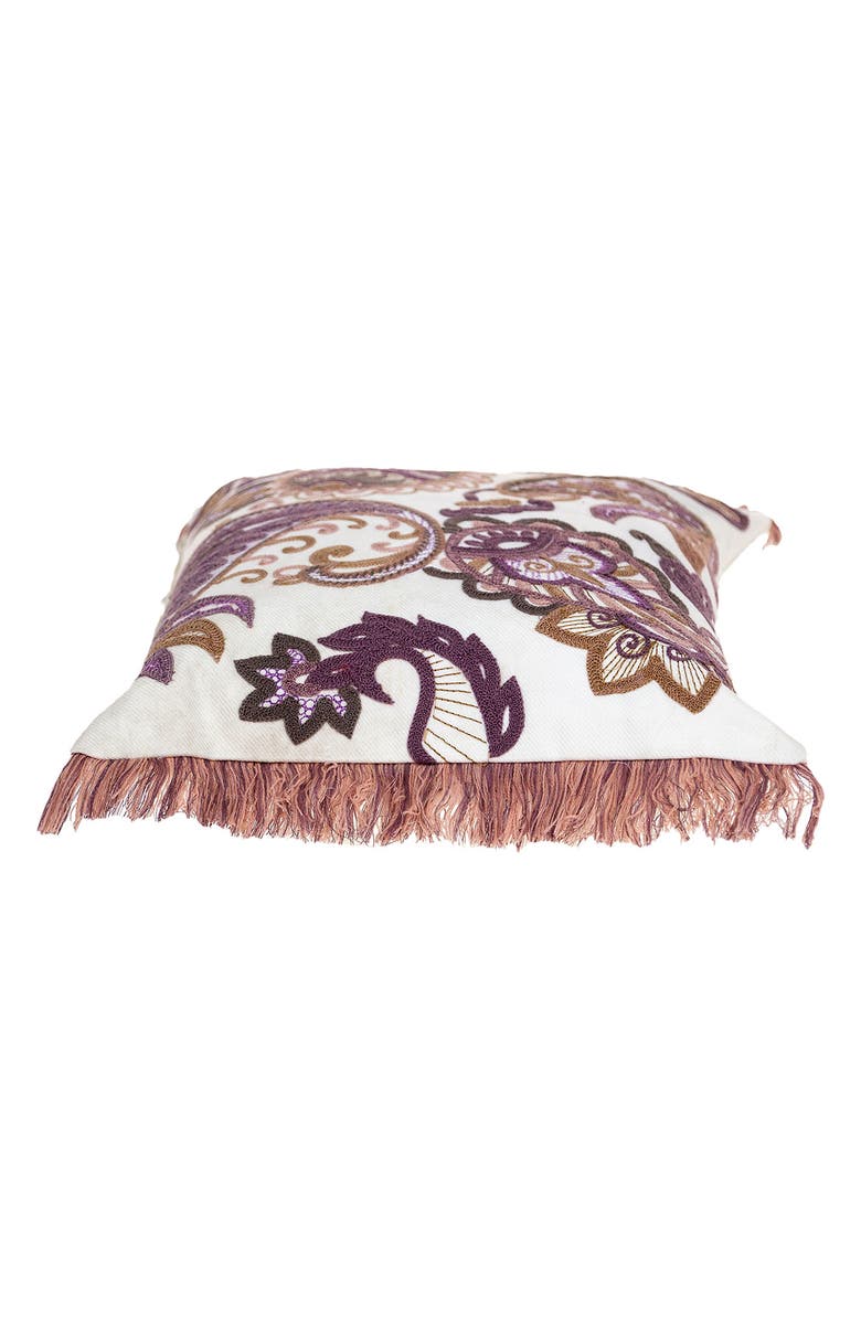 PARKLAND COLLECTION Paisley Embroidered Accent Pillow, Alternate, color, 
