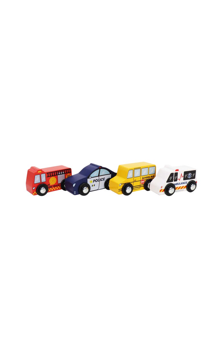 Leo & Friends Wooden Emergency Vehicles - Development Learning Toys, Main, color, 