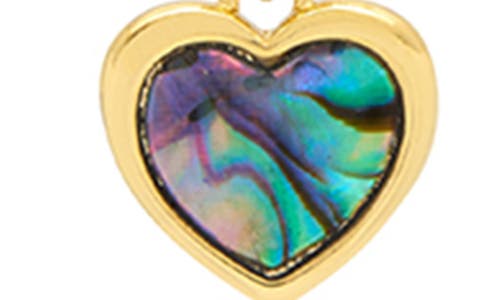 Estella Bartlett Abalone Heart Drop Hoop Earrings
