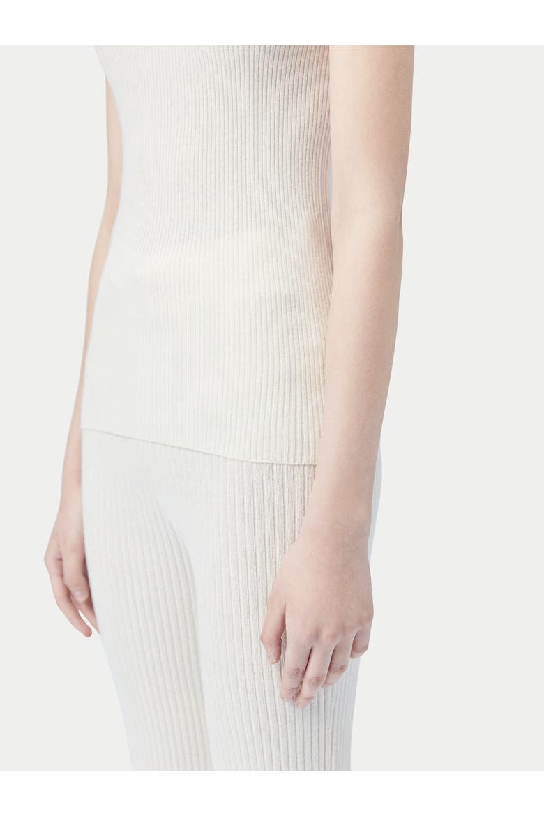 Ribbed Cotton Silk Cashmere Blend Tank Top, Alternate, color, whisper white