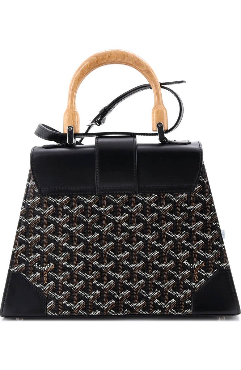 Pre-Owned Goyard Saigon Top Handle Bag Coated Canvas with Leather PM, Alternate, color, Black