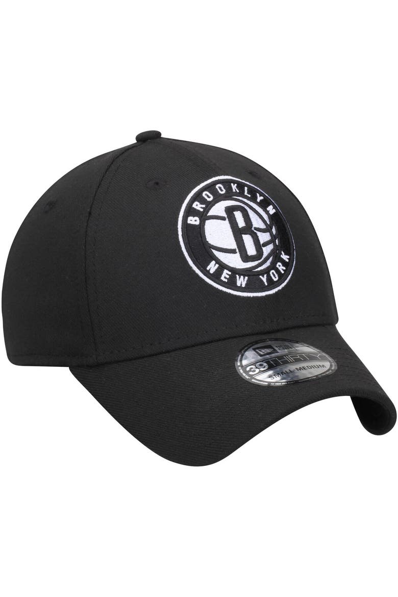 Men's New Era Black Brooklyn Nets Team Classic 39THIRTY Flex Hat, Alternate, color, Black