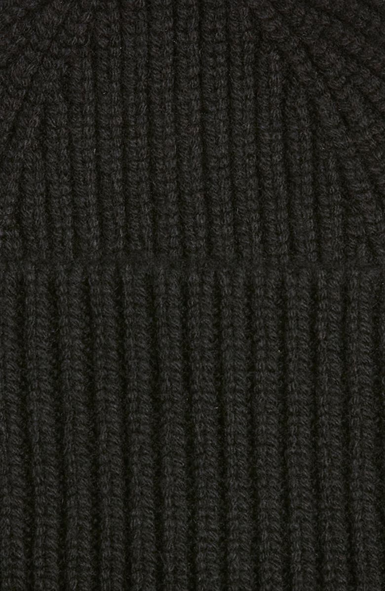 Saint Laurent Chubby Knit Cashmere Rib Logo Beanie, Alternate, color, 