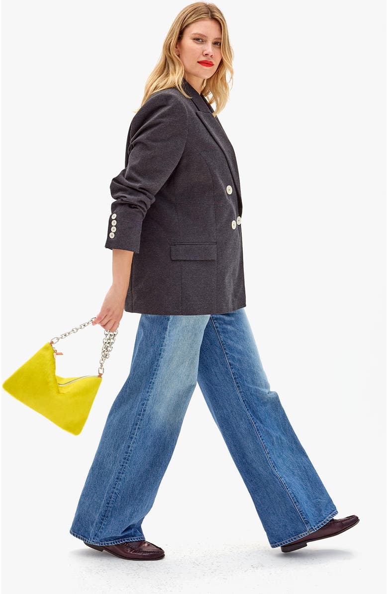 Clare V. Genuine Calf Hair Flat Clutch with Tabs, Alternate, color,