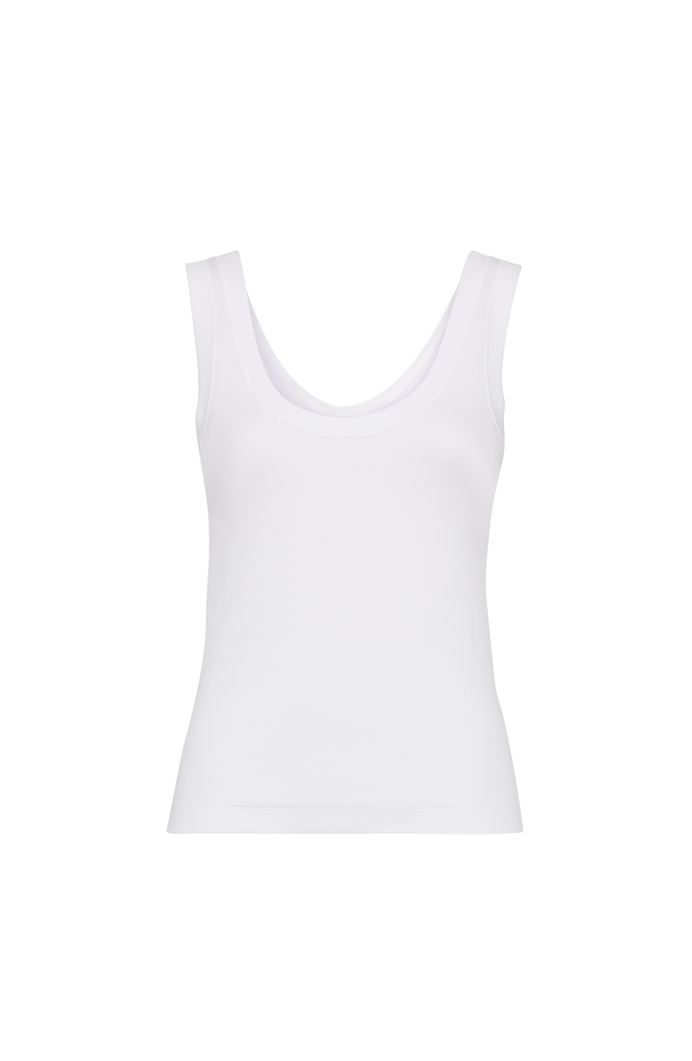 Brunello Cucinelli Ribbed jersey top, Main, color, White