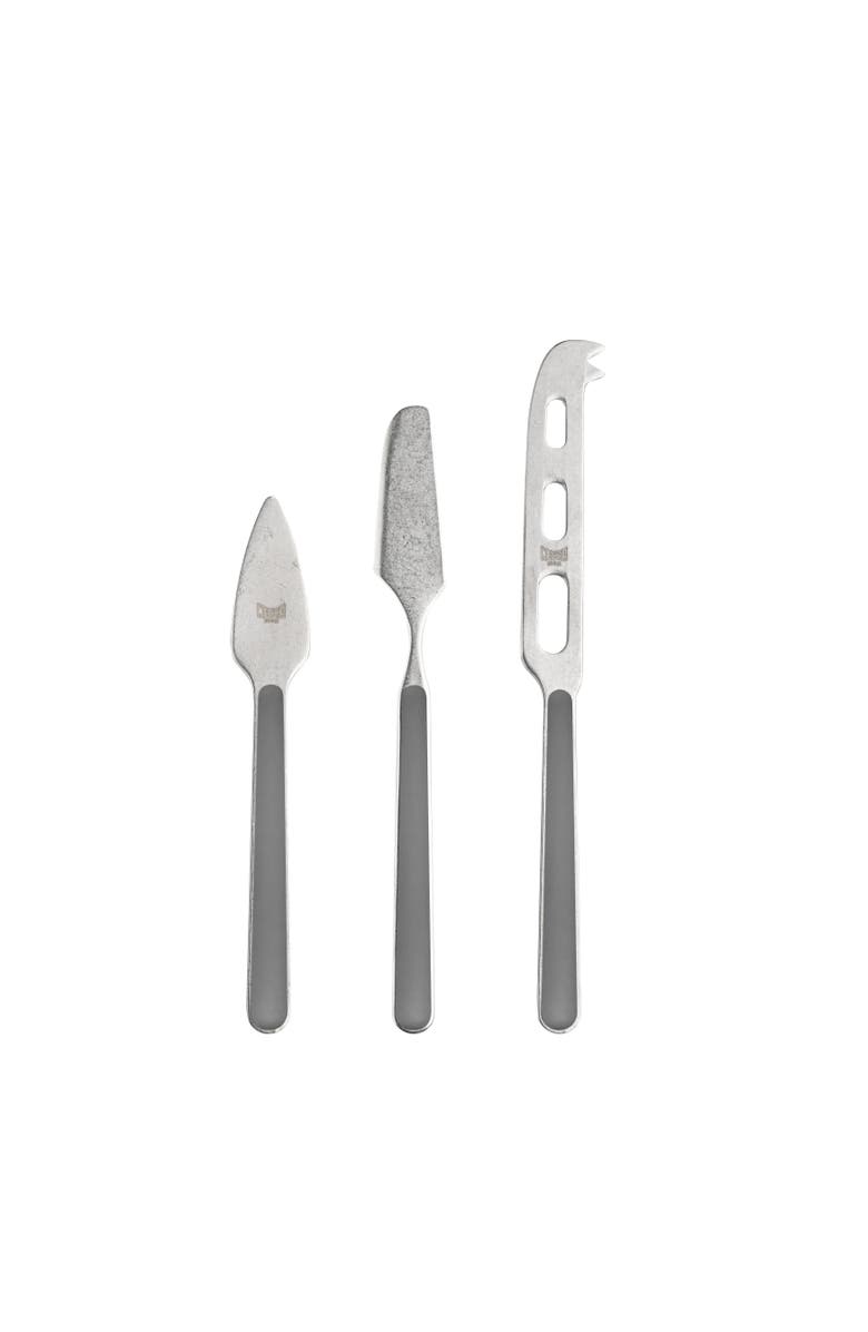 Mepra Fantasia Pewter Cheese Knives - 3 Pieces, Alternate, color, Vicuna