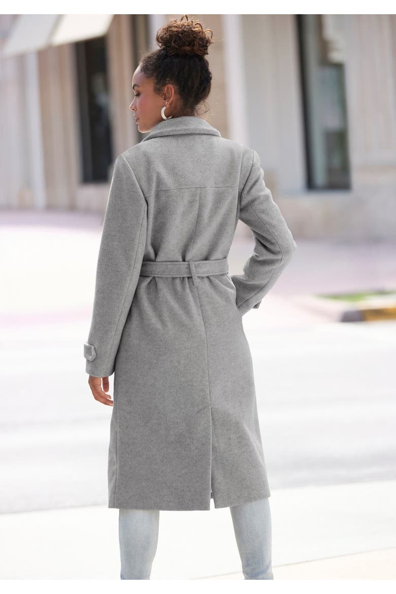 Belted Wrap Coat, Alternate, color, Grey Heather