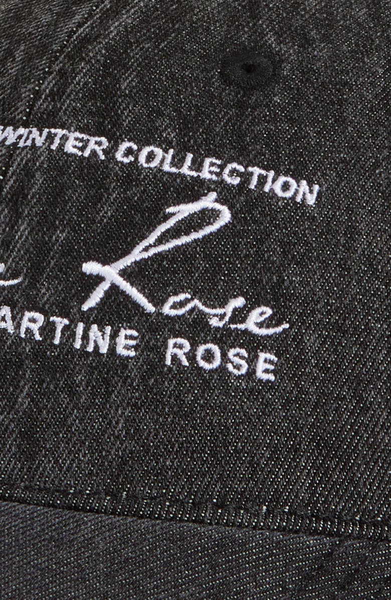 Martine Rose Signature Embroidered Denim Baseball Cap, Alternate, color, Black