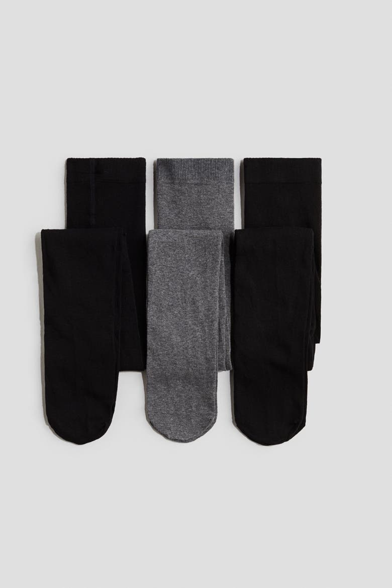 3-pack Fine-knit Tights, Main, color, Black/gray melange