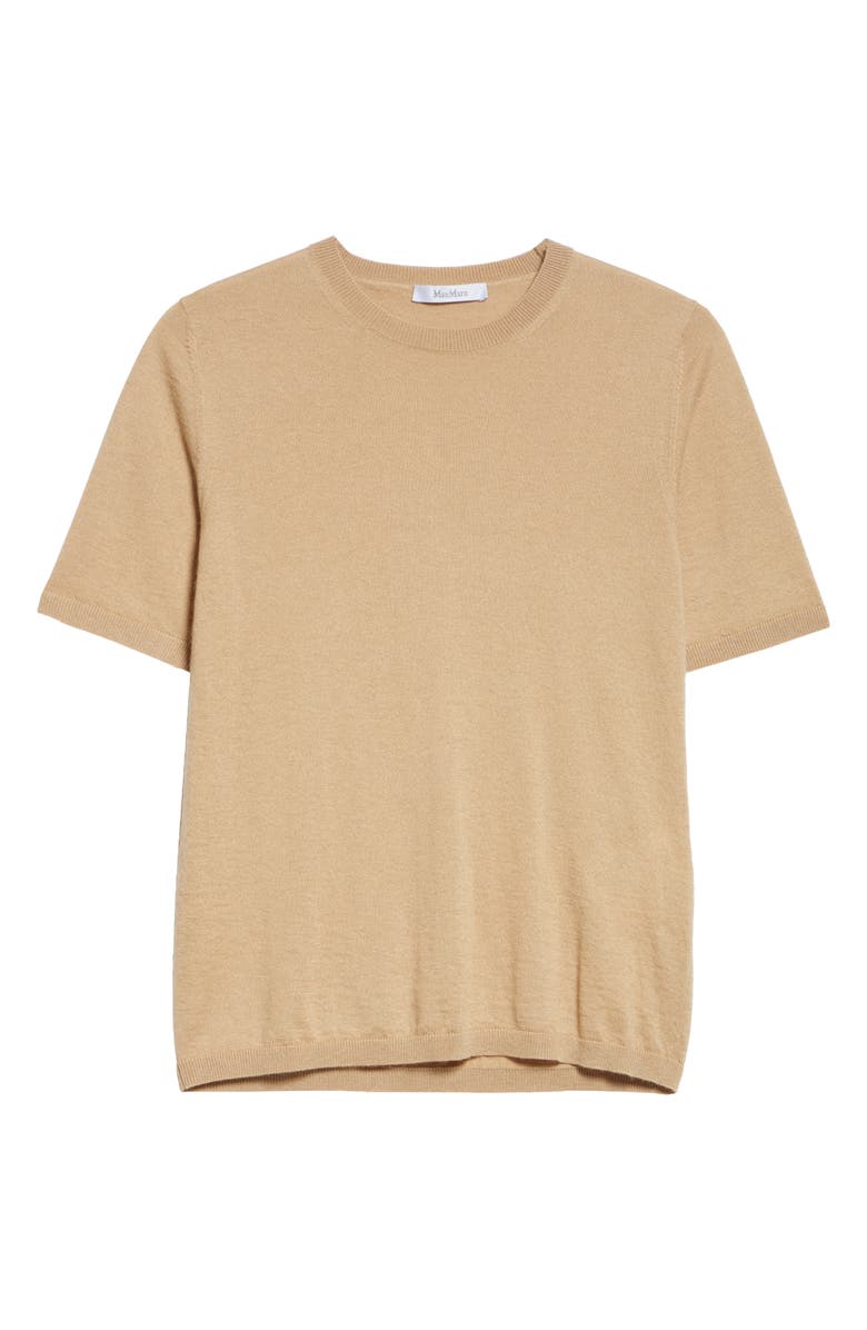 Max Mara Warren Short Sleeve Silk & Cashmere Crewneck Sweater, Alternate, color, 