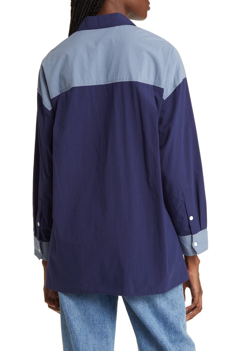 The Signature Poplin Oversized Shirt, Alternate, color, FRESH BLUEBERRY