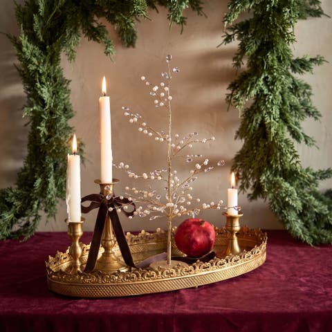 Iron Tree with Acrylic Pearls and Crystal Glitter Base