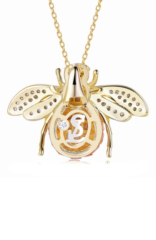 Suzy Levian Cubic Zirconia Bumblebee Pendant Necklace