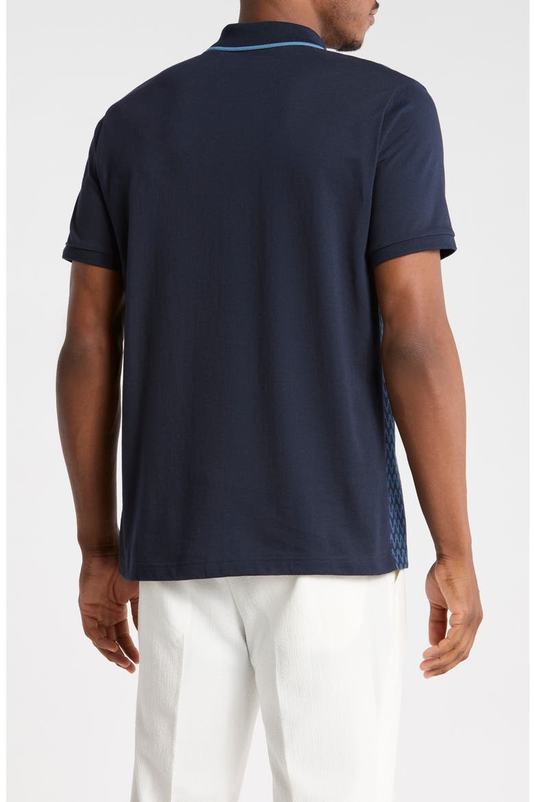 Wavy Jacquard Front Polo, Alternate, color, DARK SAPPHIRE