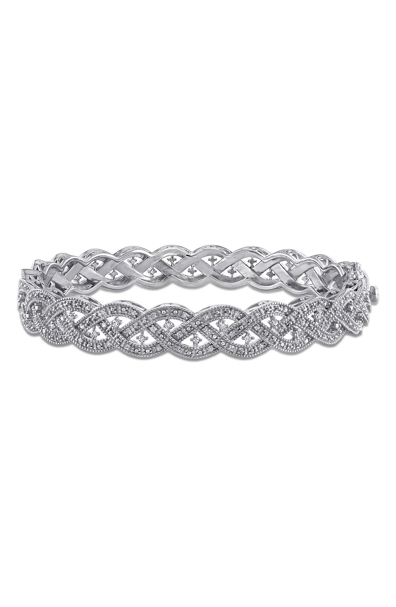 Diamond Braided Bangle