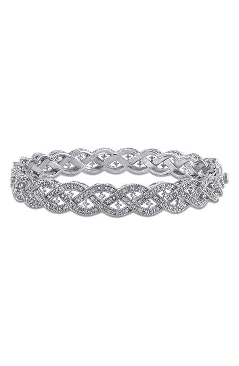 Diamond Braided Bangle