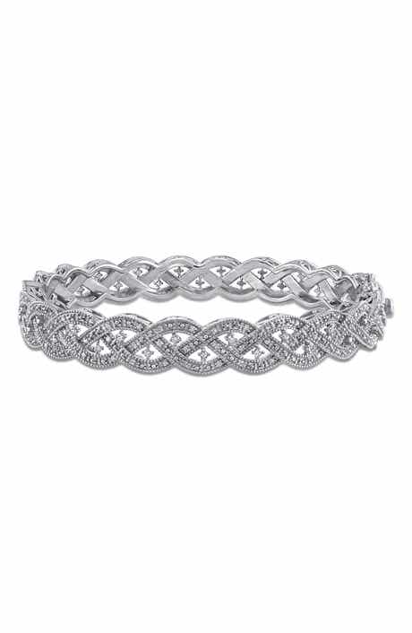 Diamond Braided Bangle