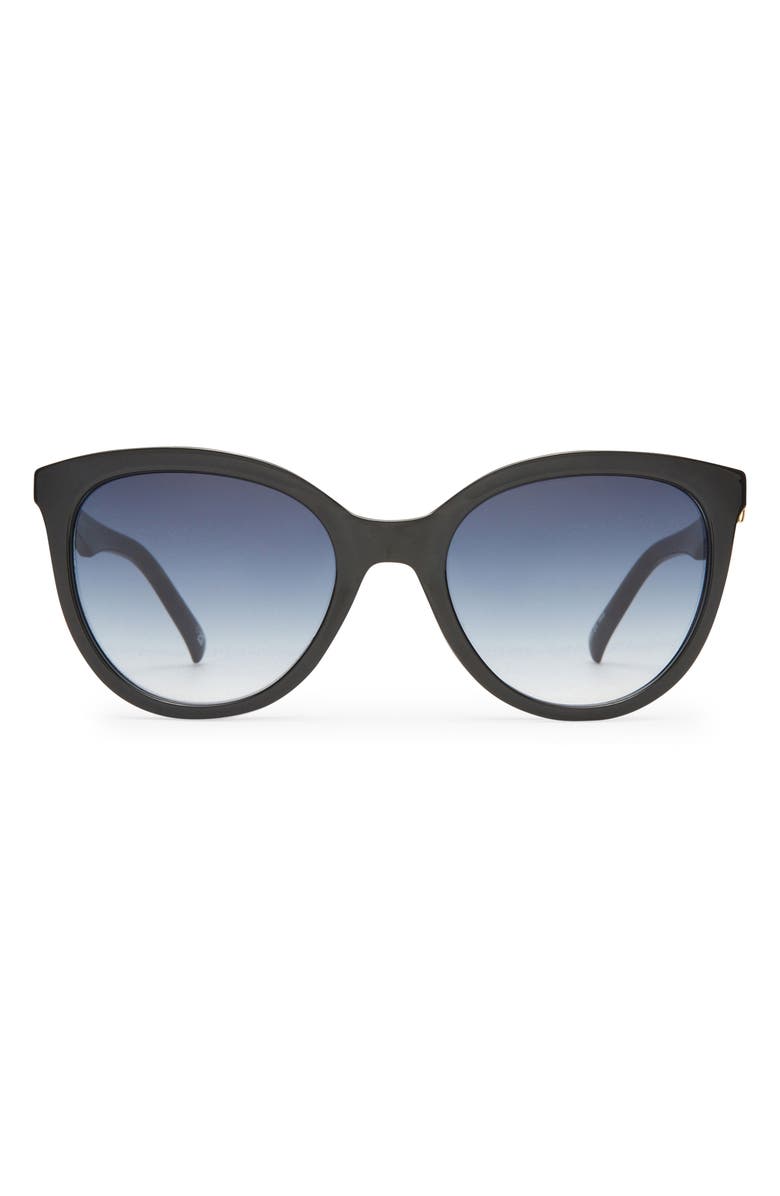 Le Specs The Muse 54mm Round Sunglasses, Main, color, Black/ Smoke Grad