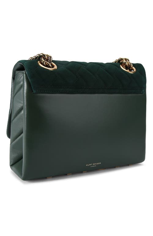 Kurt Geiger London Large Kensington Quilted Shoulder Bag In Green