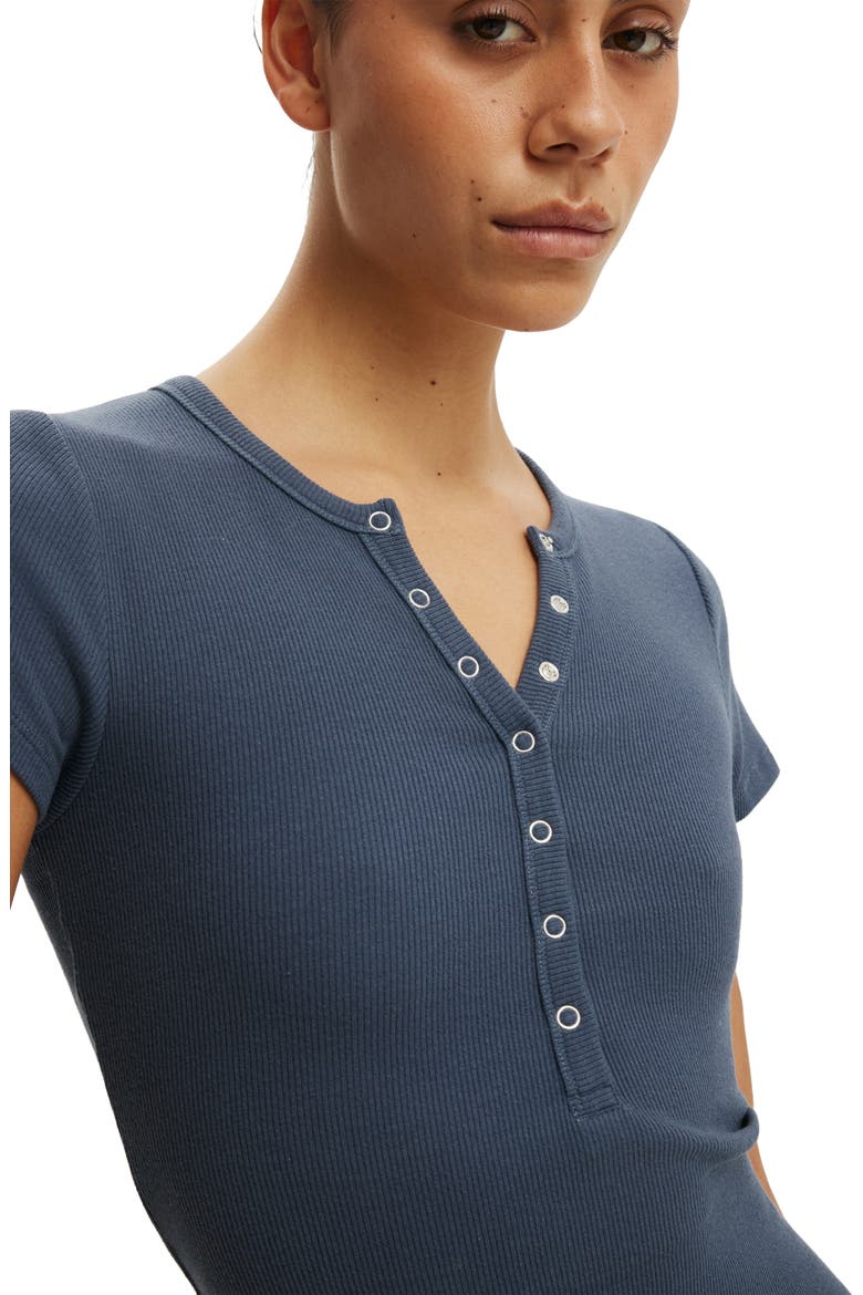 Women's Blake Rib Henley Short Sleeve, Alternate, color, Collegiate Navy