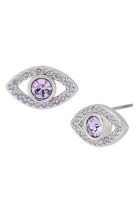 Pavé Evil Eye Stud Earrings