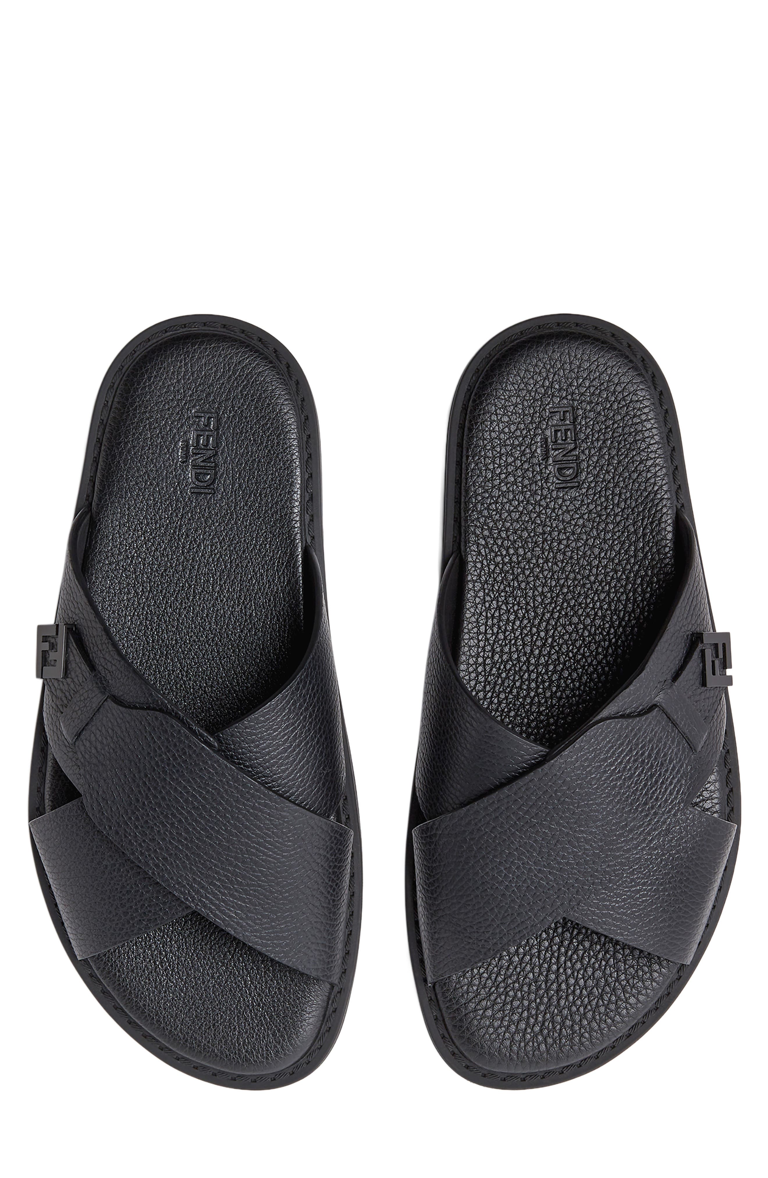 Fendi Squared FF Slide Sandal, Alternate, color, 