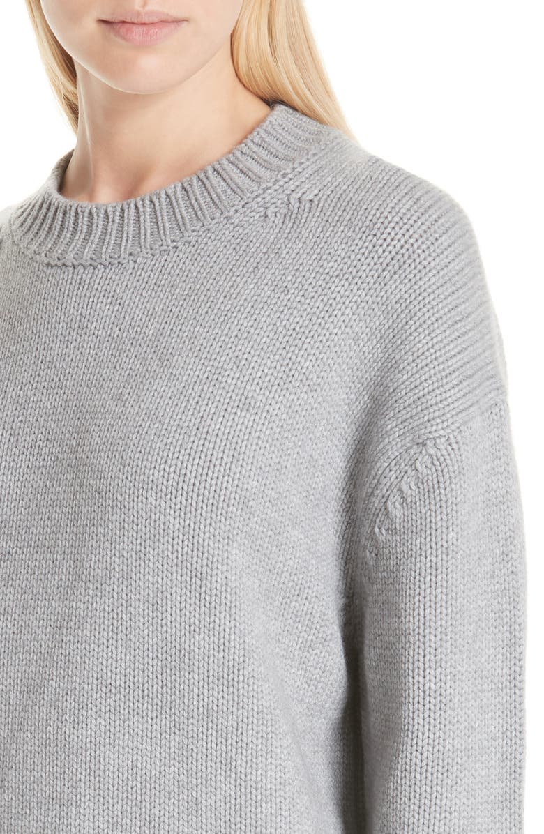 Mansur Gavriel Rib Trim Cashmere Sweater, Alternate, color, 