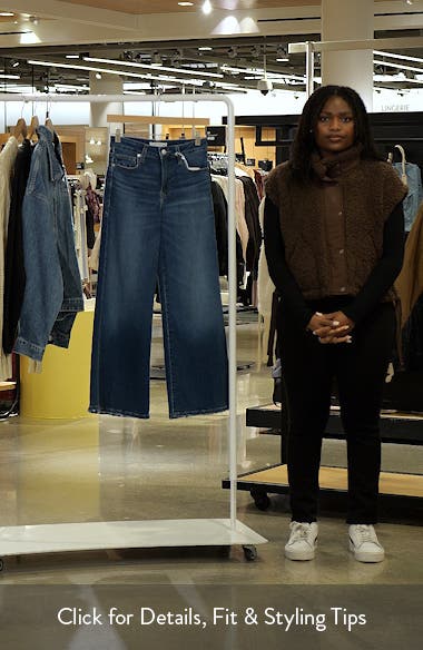 Good American Soft Good Petite Palazzo Wide Leg Jeans (Women) | Nordstrom