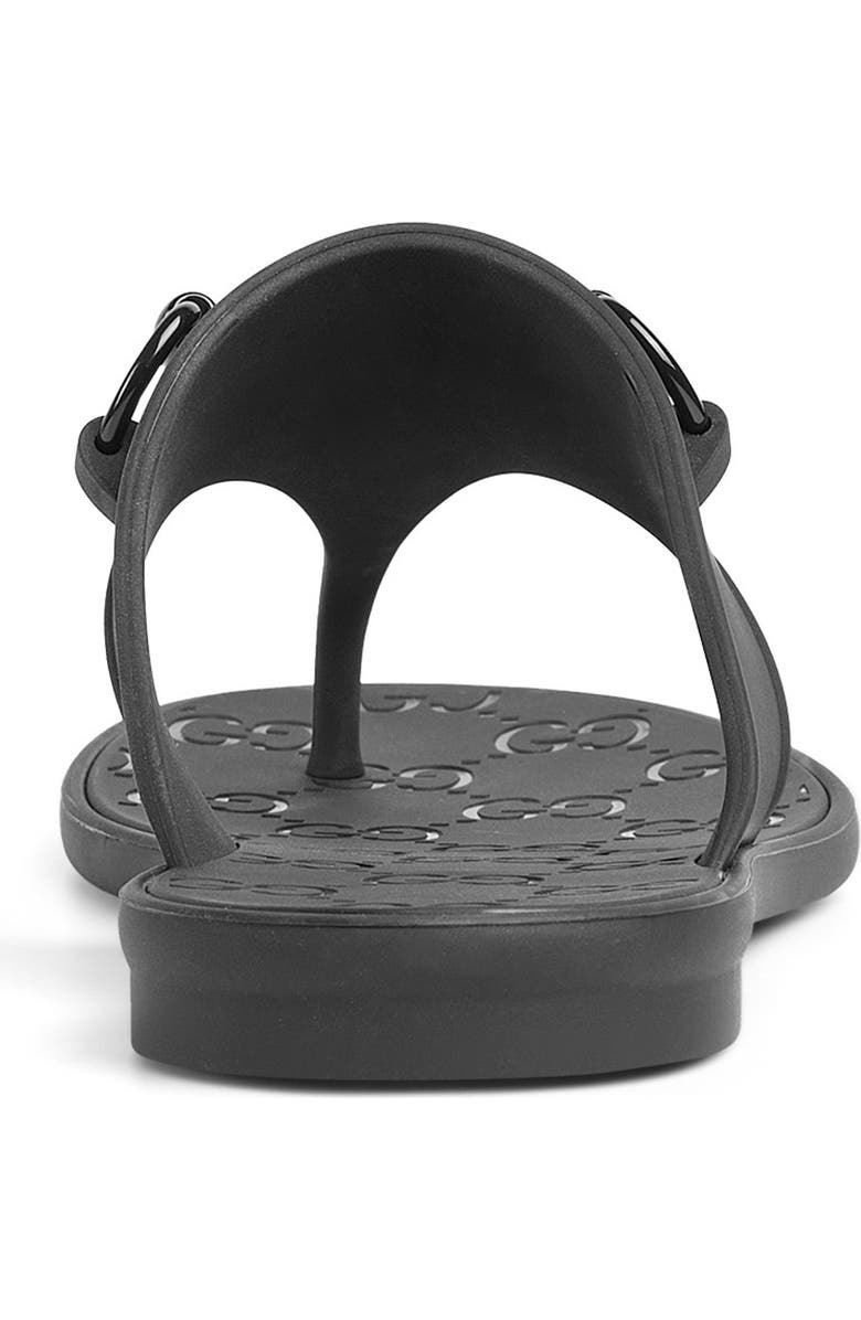 Gucci Minorca Horsebit Rubber Sandal, Alternate, color, Nero
