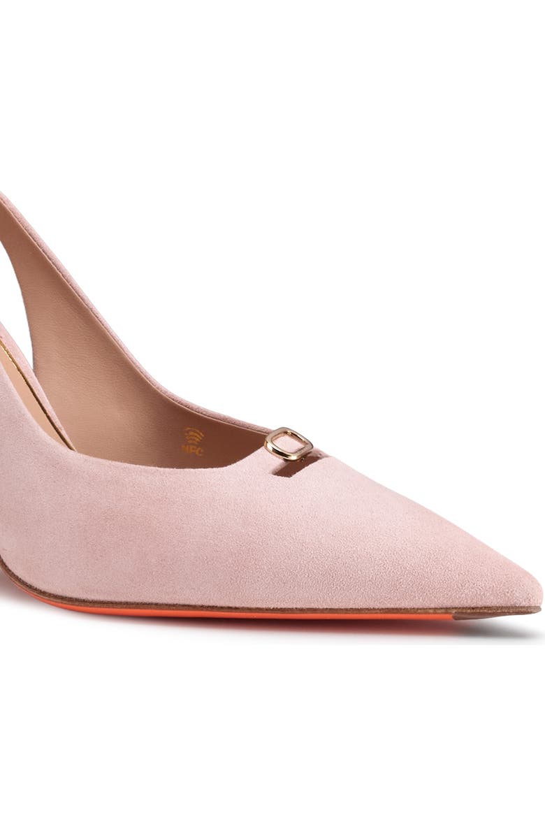 Santoni Suede High-Heel Slingback, Alternate, color, Pink