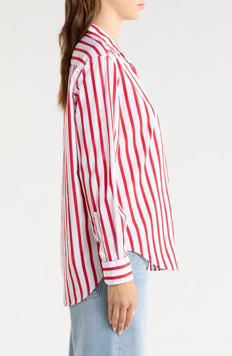 Frank & Eileen Eileen Relaxed Button-Up Shirt, Alternate, color, White Red Stripe