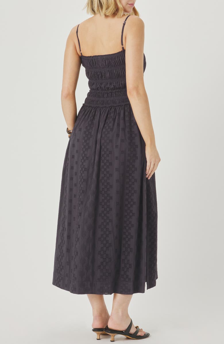 Splendid Kenzie Eyelet Sleeveless Maxi Dress, Alternate, color, Lead Grey