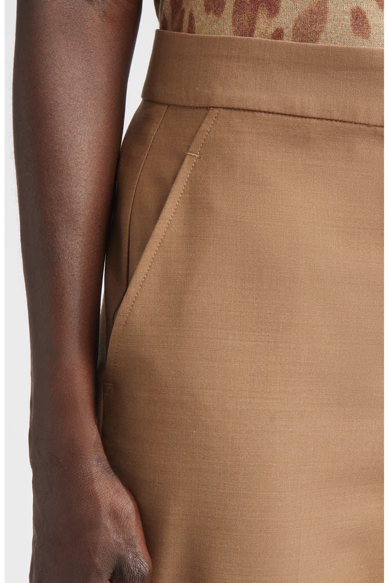 Mélange Wool Blend Stretch Twill Crop Pants, Alternate, color, CAMEL MELANGE