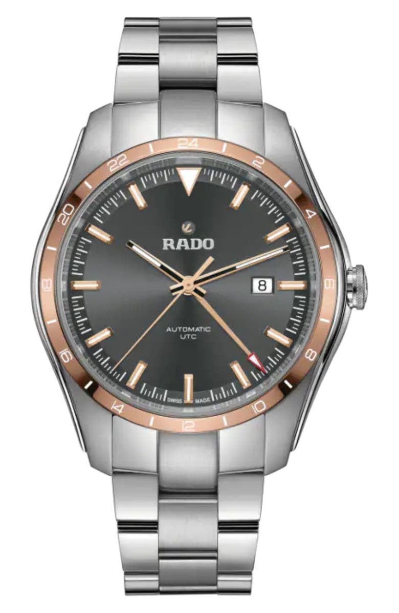 RADO HyperChrome Automatic UTC Bracelet Watch, 44mm, Main, color, 