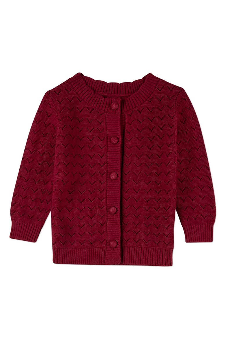 2 Piece Chevron Knit Cardigan Set, Alternate, color, Red Bud
