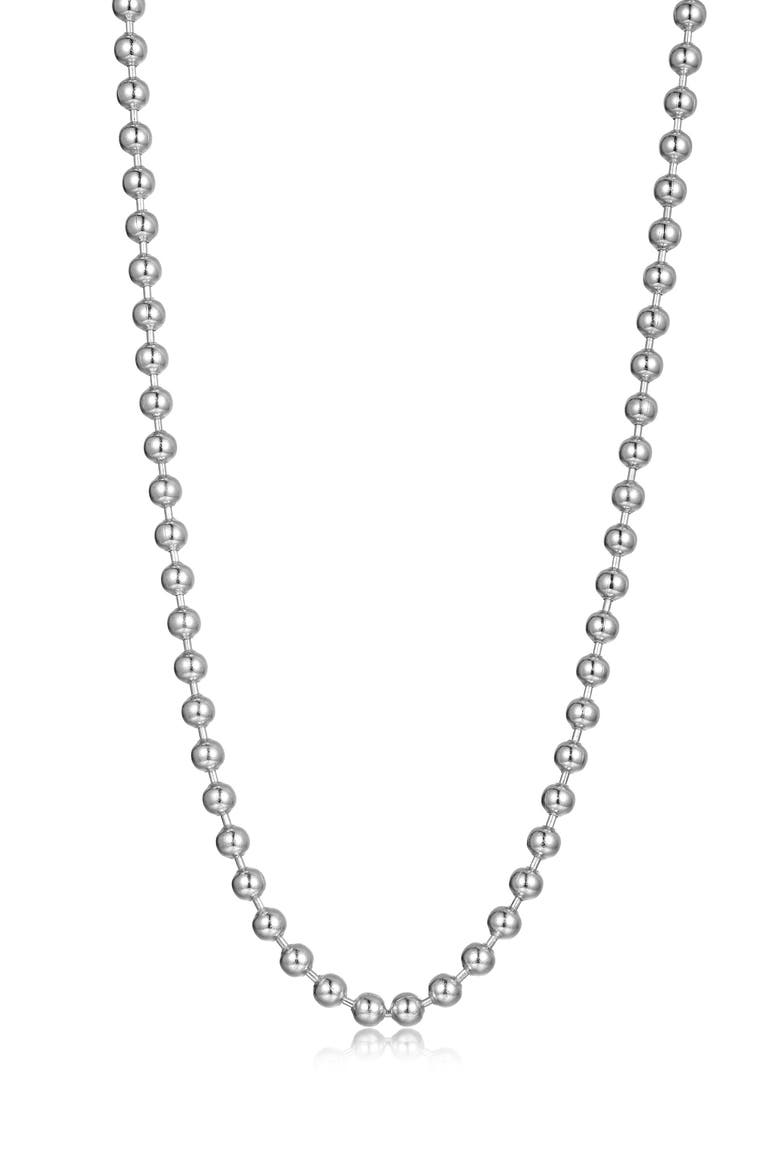 Large Mila Bead Chain Necklace, Main, color, SILVER