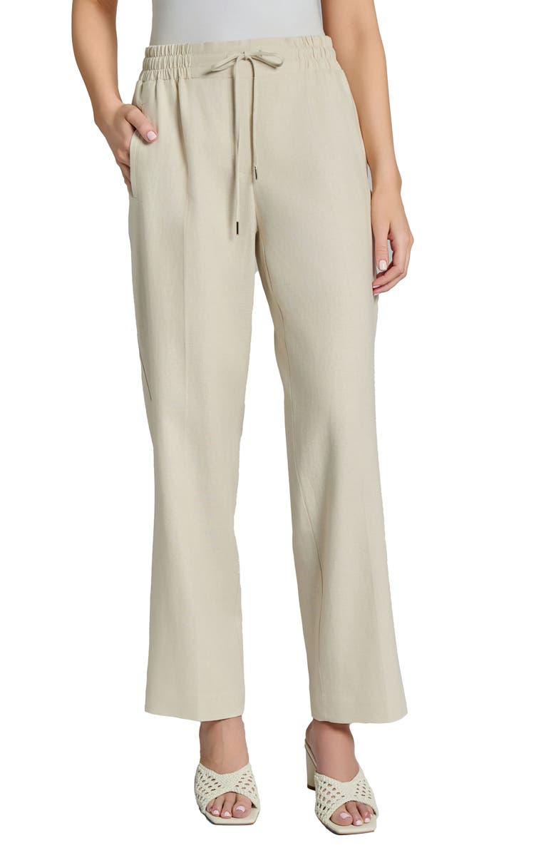 Jones New York Tie Waist Linen Blend Pants, Main, color, Natural Stone