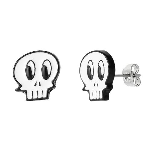 Beetlejuice Jewelry Set, Skull Stud Earrings And Coffin Necklace,16"+3" In Multi